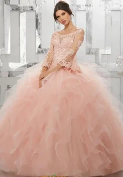 Quince Dresses With Sleeves|Plus Sized Quince Dresses^Vizcaya Quinceanera 89153