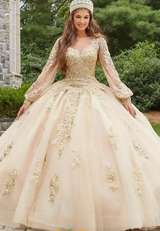 Quince Dresses With Sleeves|Plus Sized Quince Dresses^Vizcaya Quinceanera 34086