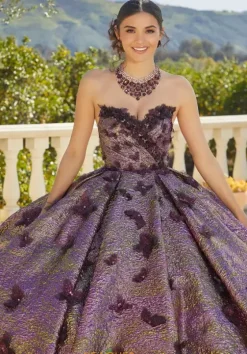 Sweet Sixteen|Plus Sized Quince Dresses^Vizcaya Quinceanera 89429 Purple/Gold