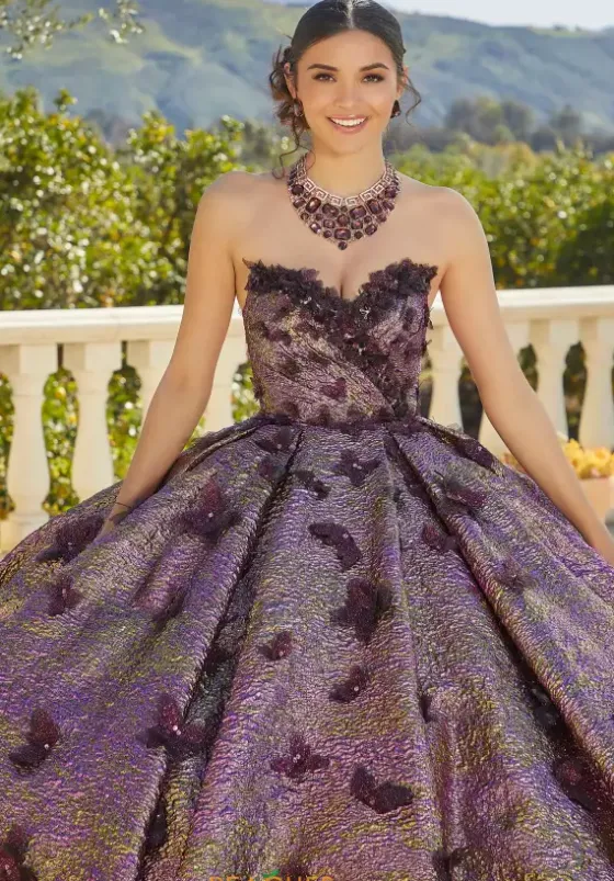 Sweet Sixteen|Plus Sized Quince Dresses^Vizcaya Quinceanera 89429 Purple/Gold