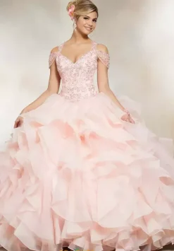 Plus Sized Quince Dresses|Sweet Sixteen^Vizcaya Quinceanera 89226 Blush