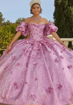 Sweet Sixteen|Plus Sized Quince Dresses^Vizcaya Quinceanera 89436 Metallic Pink