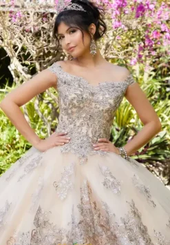 Plus Sized Quince Dresses|Sweet Sixteen^Vizcaya Quinceanera 89294 Champagne/Rose Gold